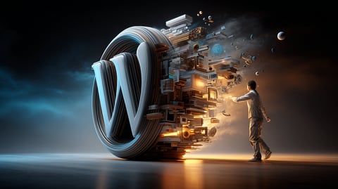 Logotipo de Wordpress en 3d