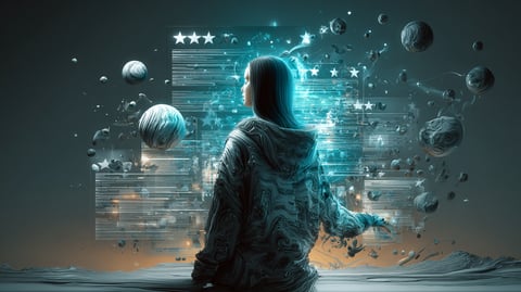 Imagen de una mujer con aspecto de hacker