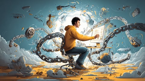 Desarrollador web trabajando en su ordenador