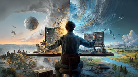 Imagen de un desarrollador web trabajando en su ordenador