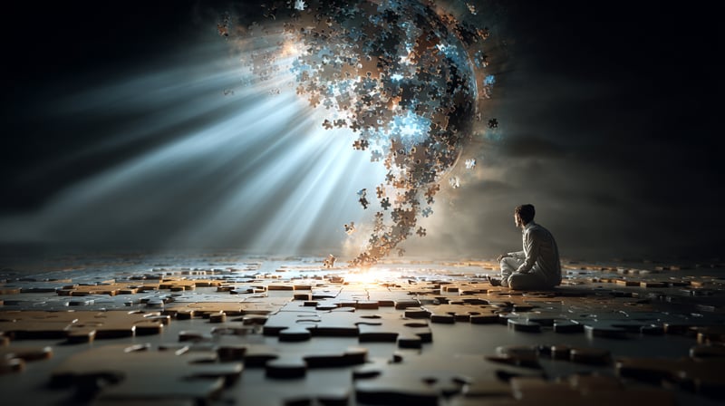 Imagen de un puzzle a medio resolver