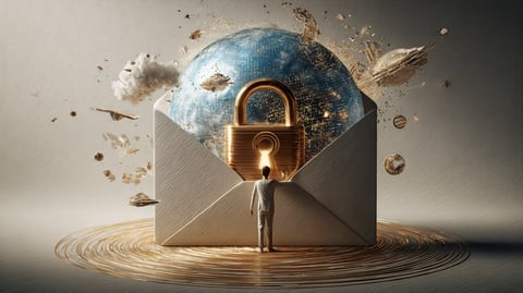 Icono de un sobre de correo electrónico con un candado indicando su seguridad