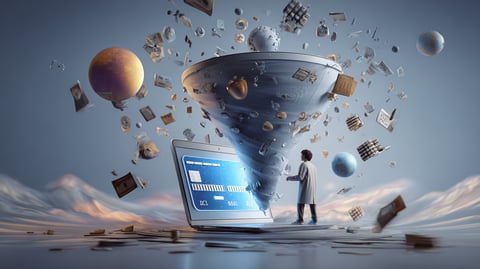 Una tarjeta de crédito emergiendo de un ordenador portátil