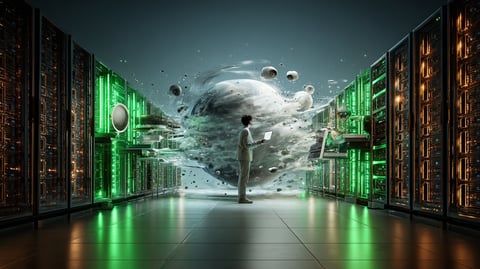 Imagen de un centro de datos moderno