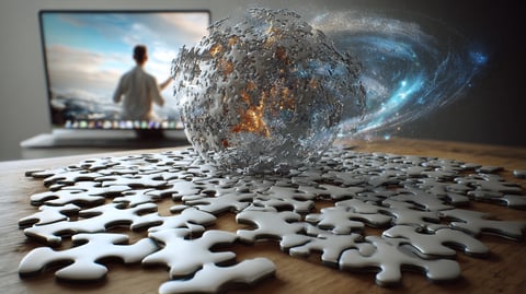 Piezas de un puzzle encajando para formar una interfaz web